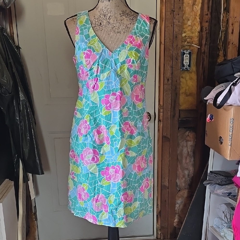 Lilly Pulitzer Pink and Blue Sleeveless Sundress